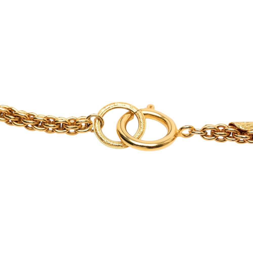 Pre-Loved Chanel Gold Plated Diamond Strass Station Chain Long Necklace - Picture 3 of 5